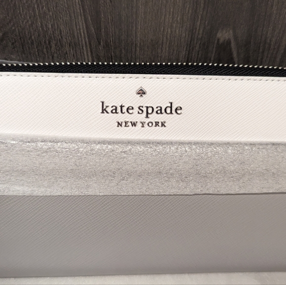 Kate Spade NWT Staci Large Continental Wallet Grey/White - Picture 6 of 6